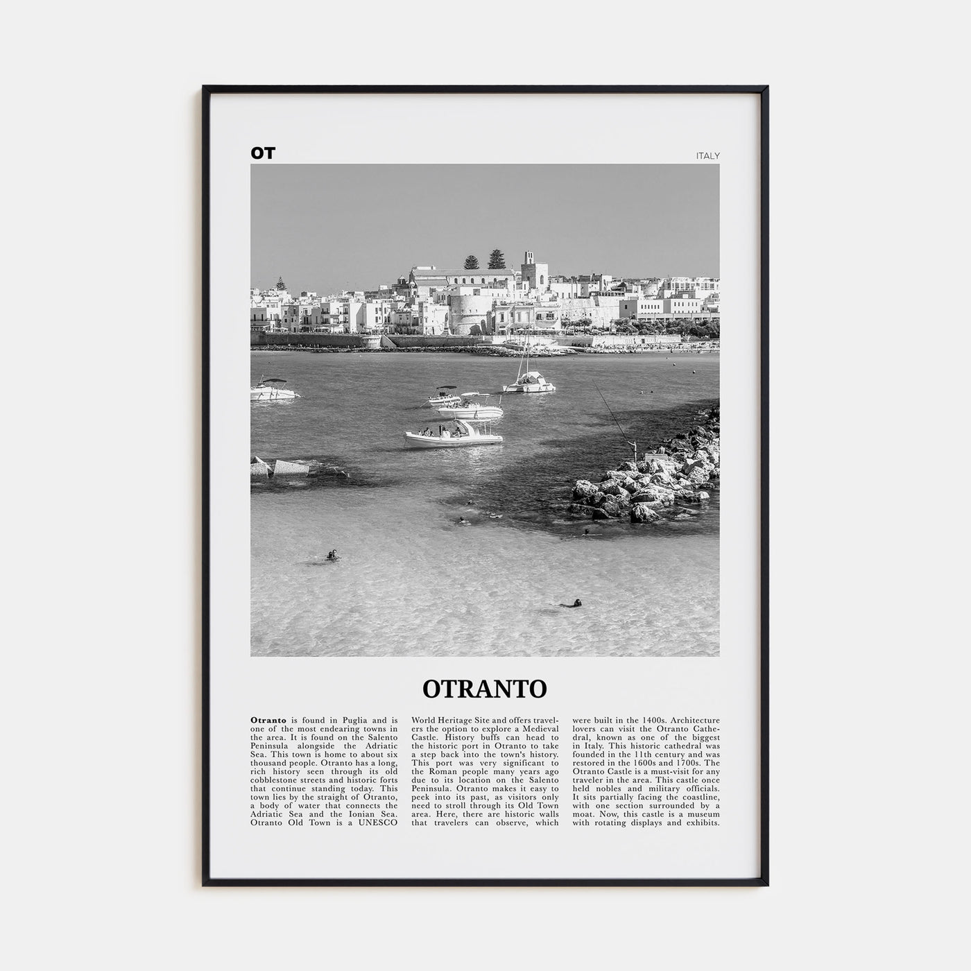 Otranto Travel B&W Poster