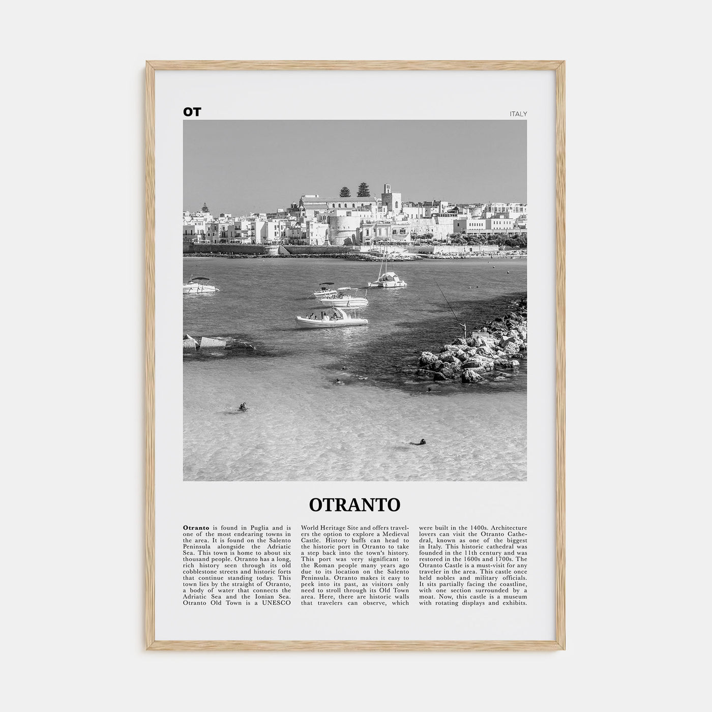 Otranto Travel B&W Poster