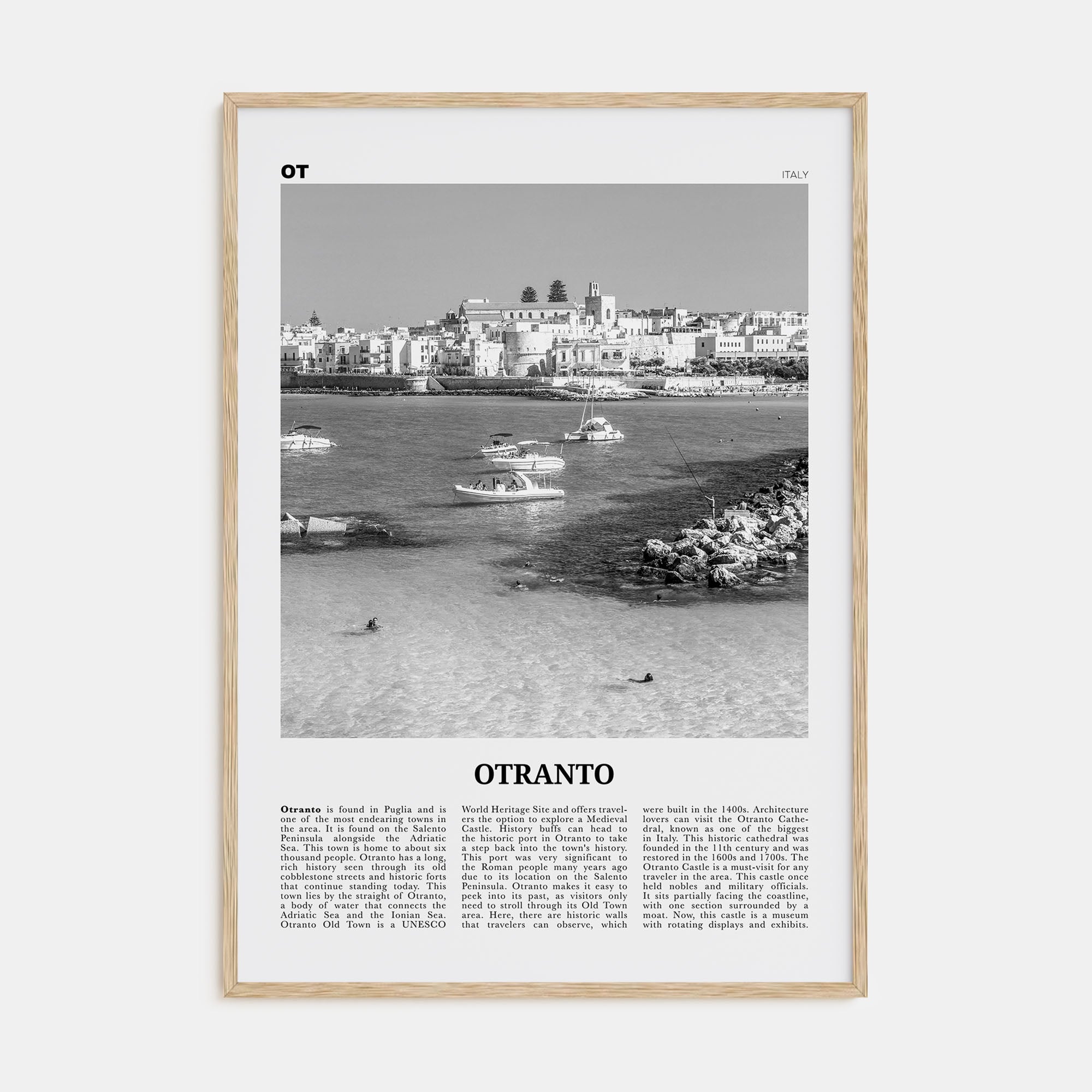 Otranto Travel B&W Poster