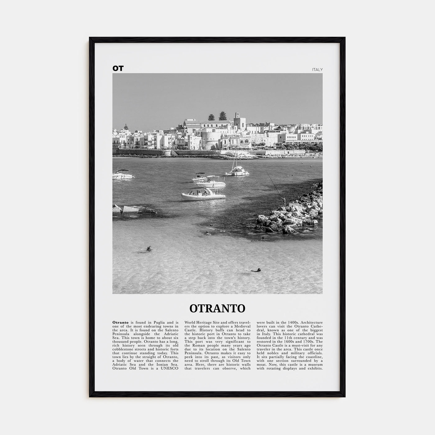 Otranto Travel B&W Poster