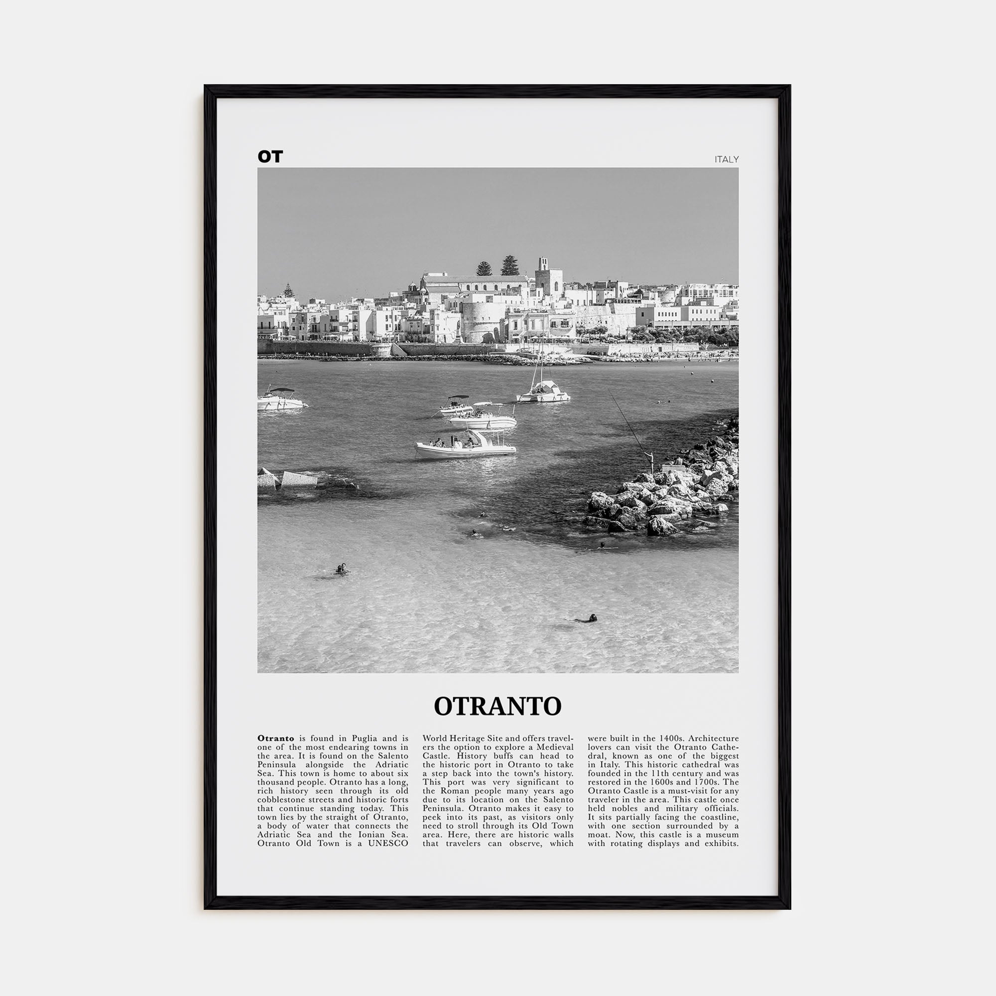Otranto Travel B&W Poster