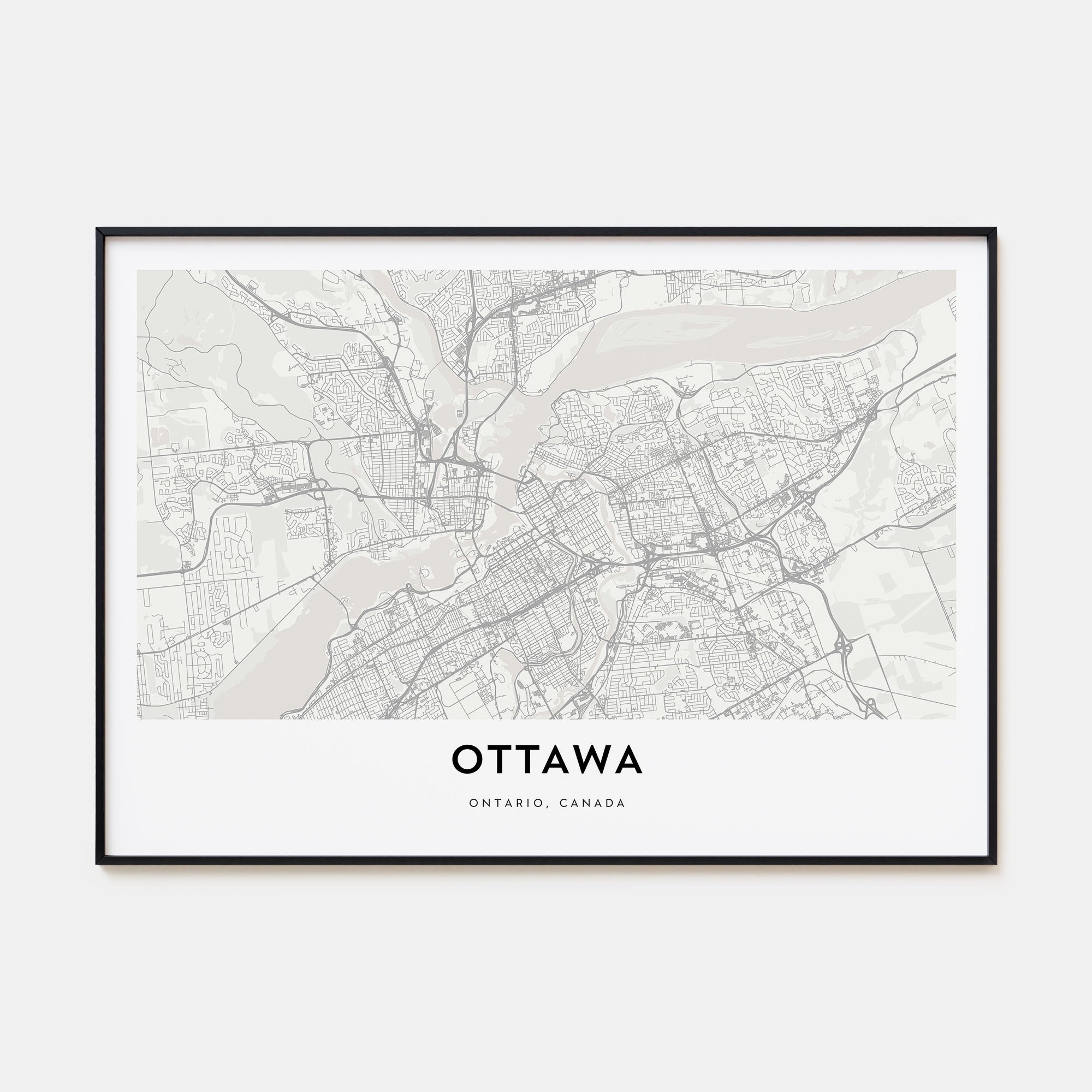 Ottawa Map Landscape Poster