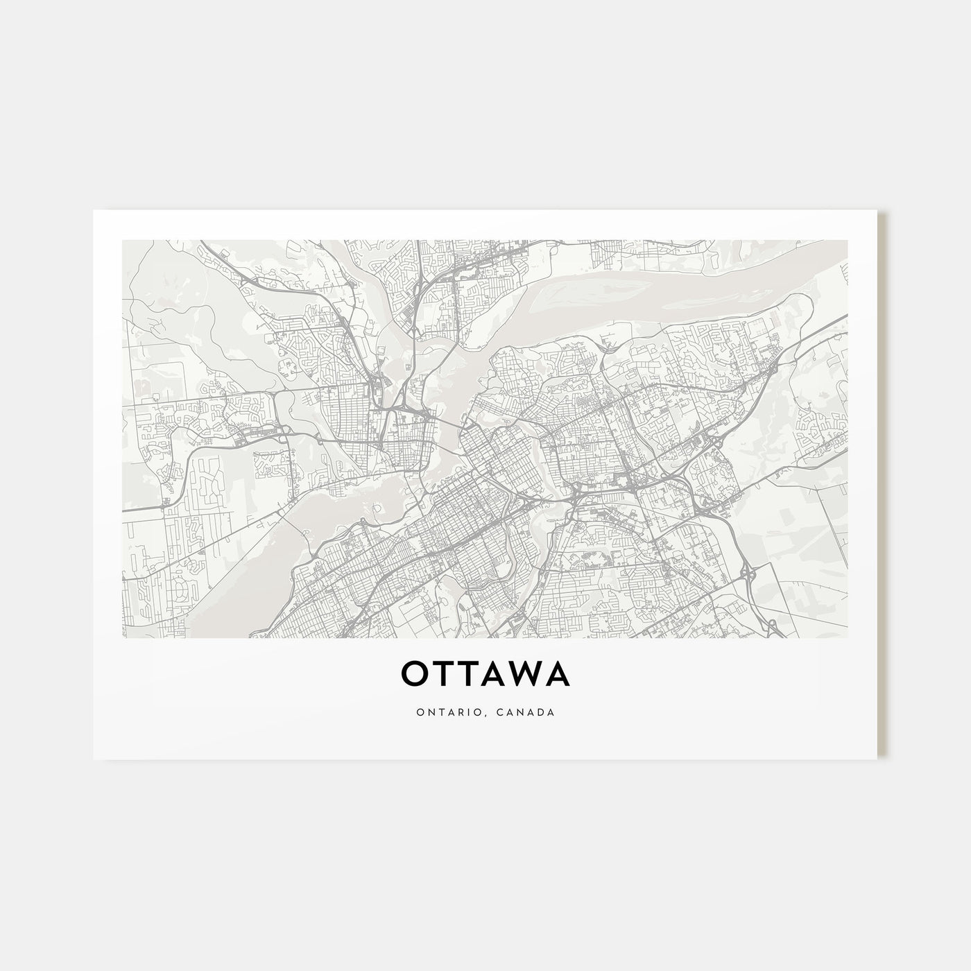 Ottawa Map Landscape Poster
