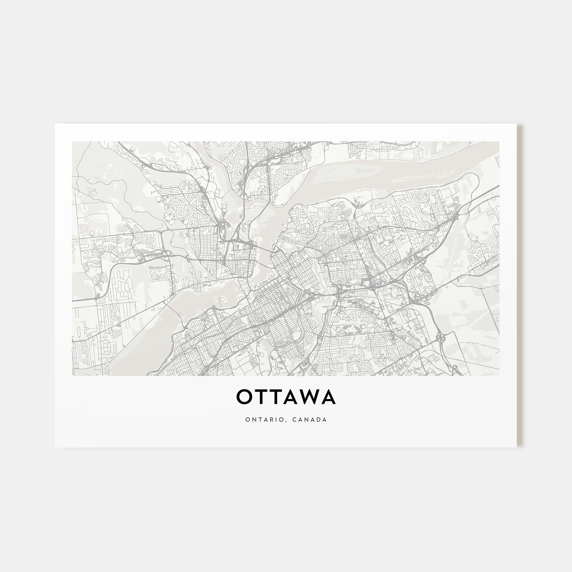 Ottawa Map Landscape Poster