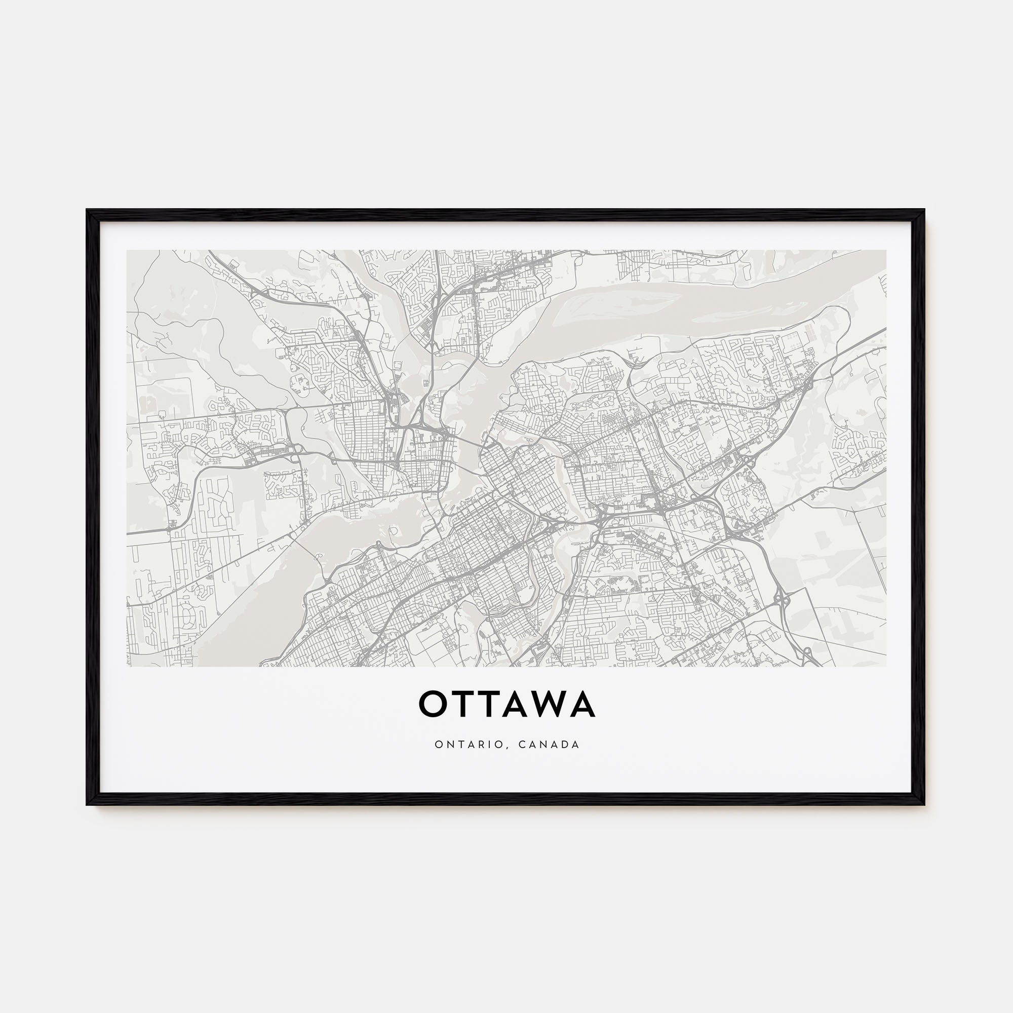 Ottawa Map Landscape Poster