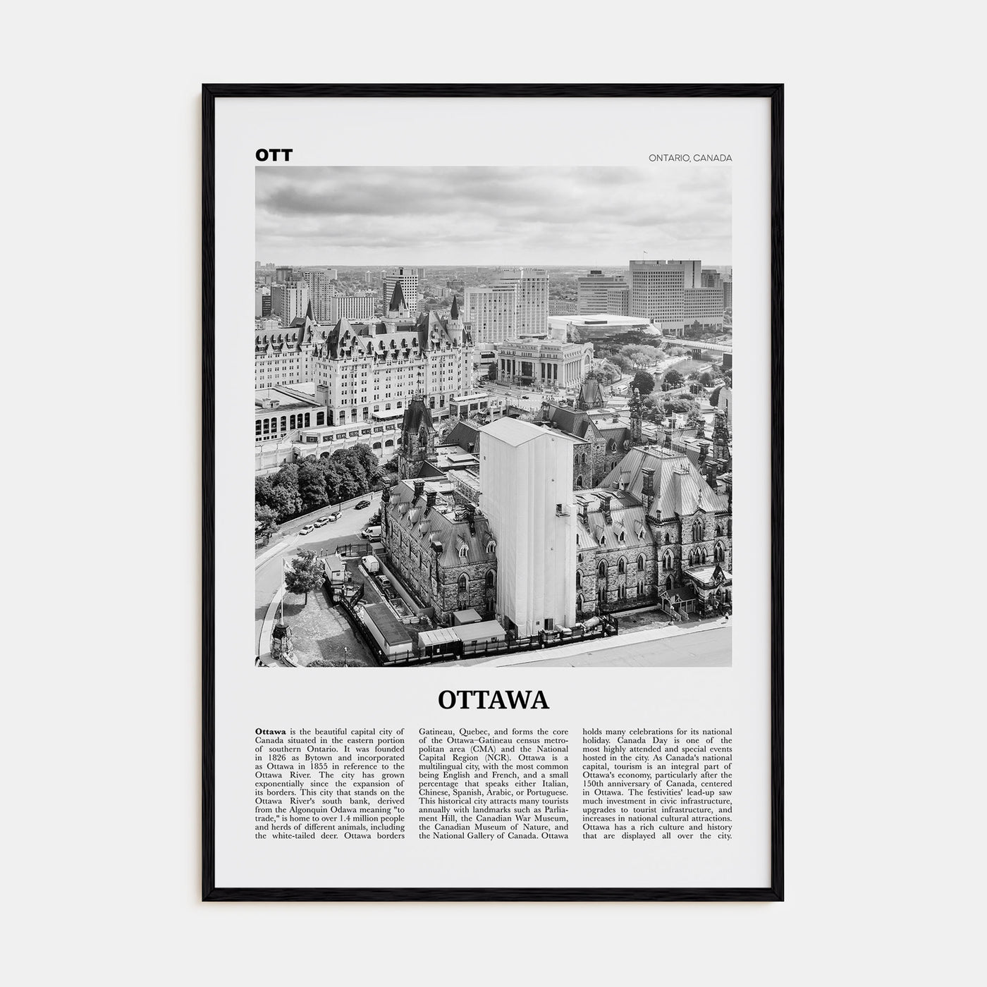 Ottawa Travel B&W No 2 Poster