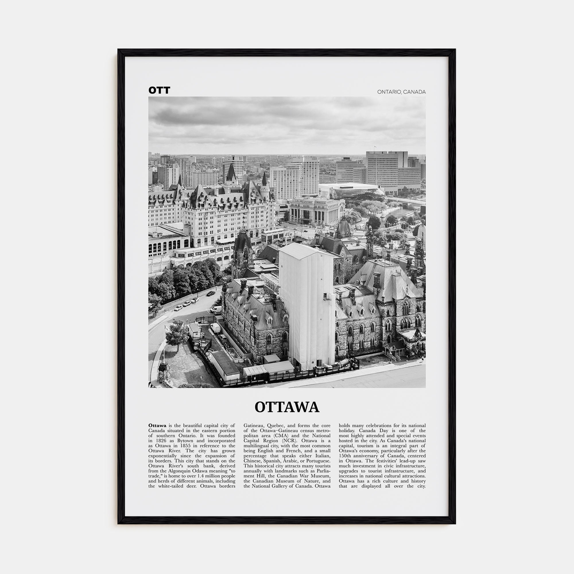Ottawa Travel B&W No 2 Poster