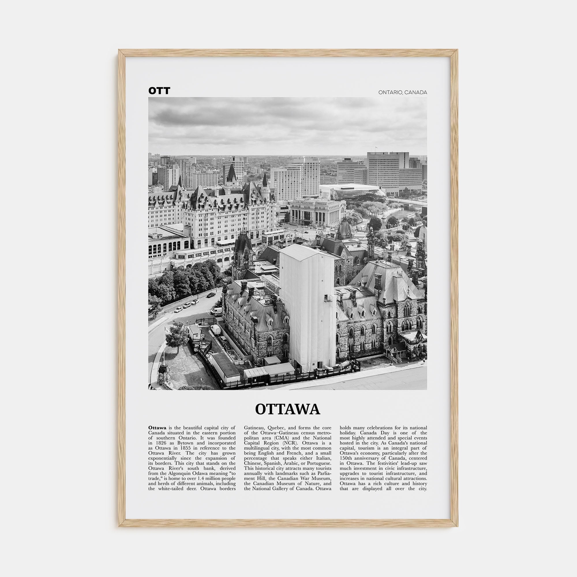 Ottawa Travel B&W No 2 Poster