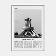 Ouagadougou Travel B&W Poster