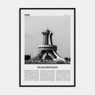Ouagadougou Travel B&W Poster