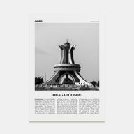 Ouagadougou Travel B&W Poster