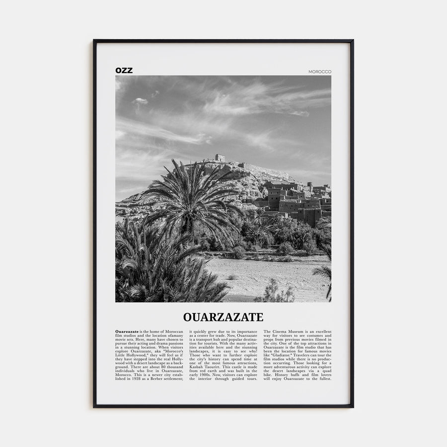 Ouarzazate Travel B&W Poster