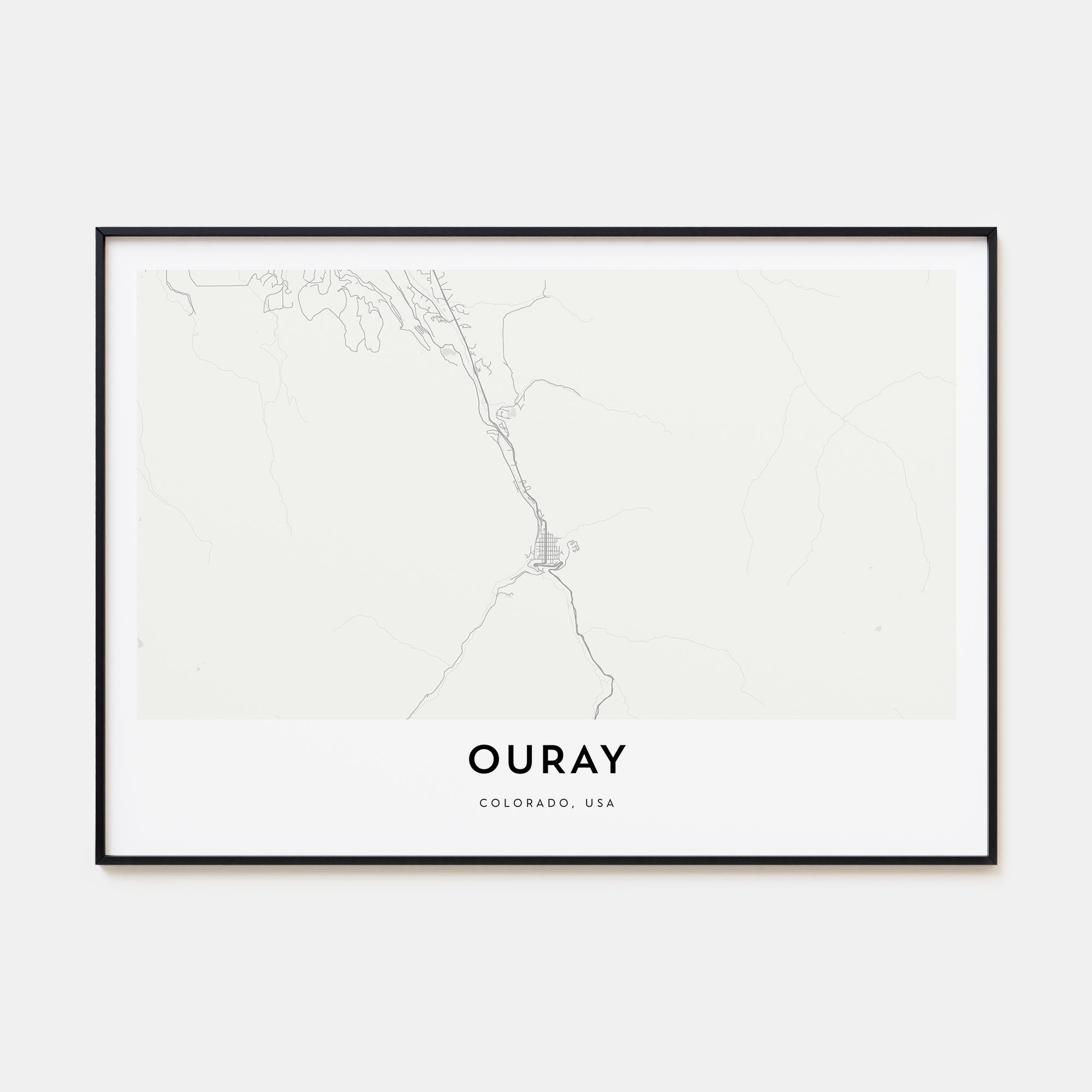 Ouray Map Landscape Poster