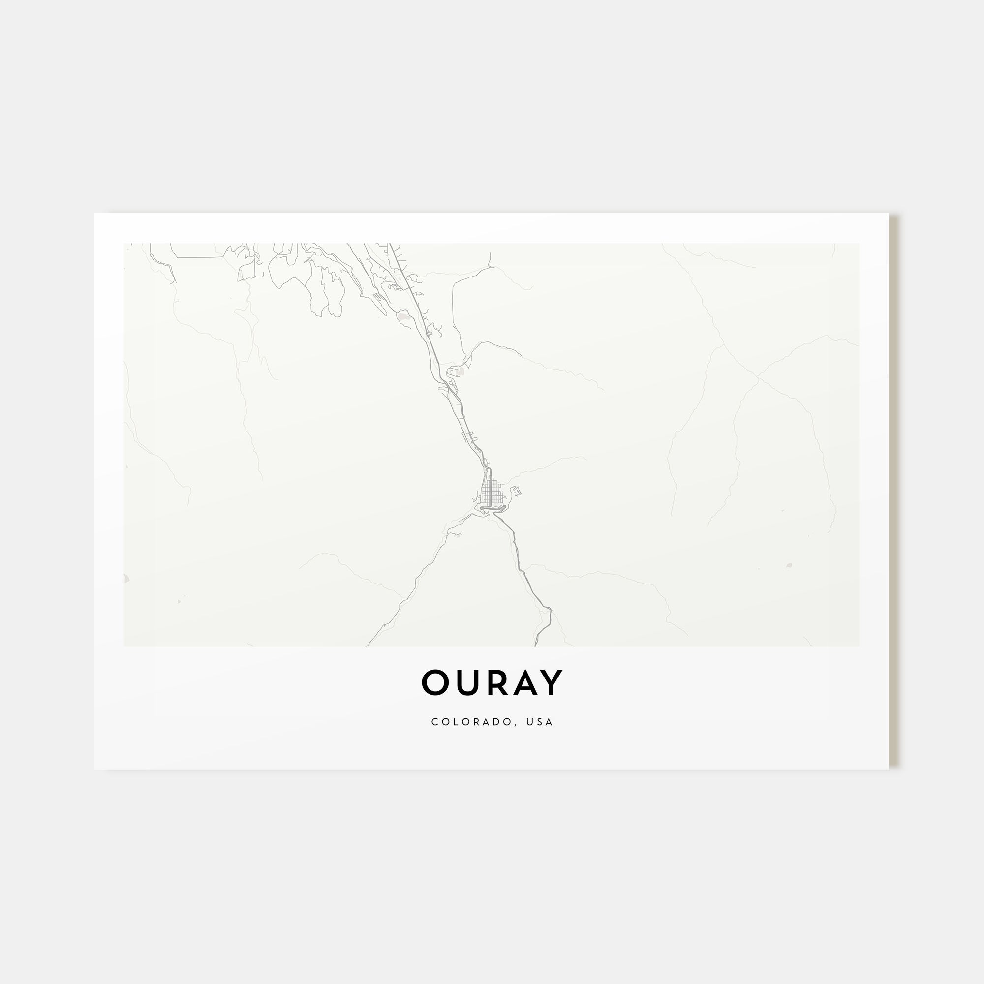 Ouray Map Landscape Poster
