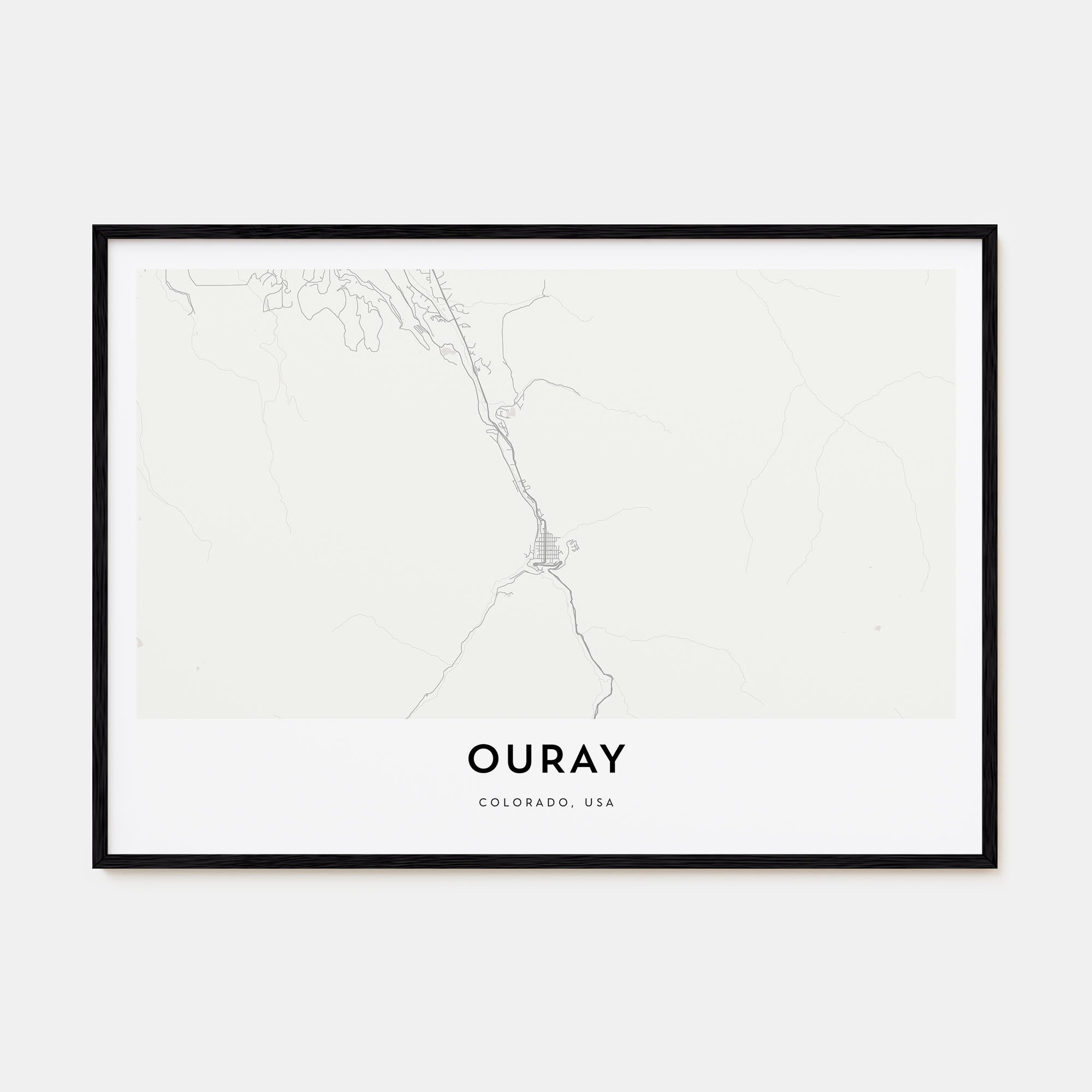 Ouray Map Landscape Poster