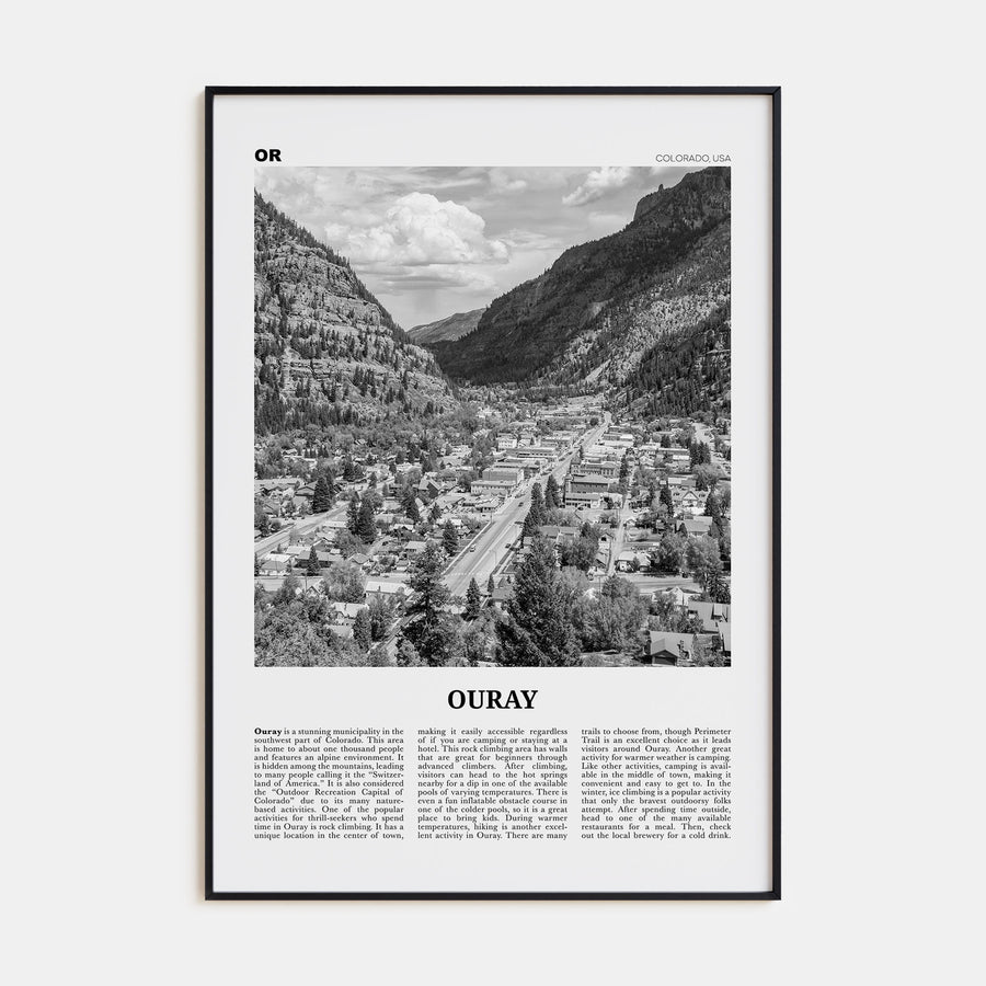 Ouray Travel B&W Poster