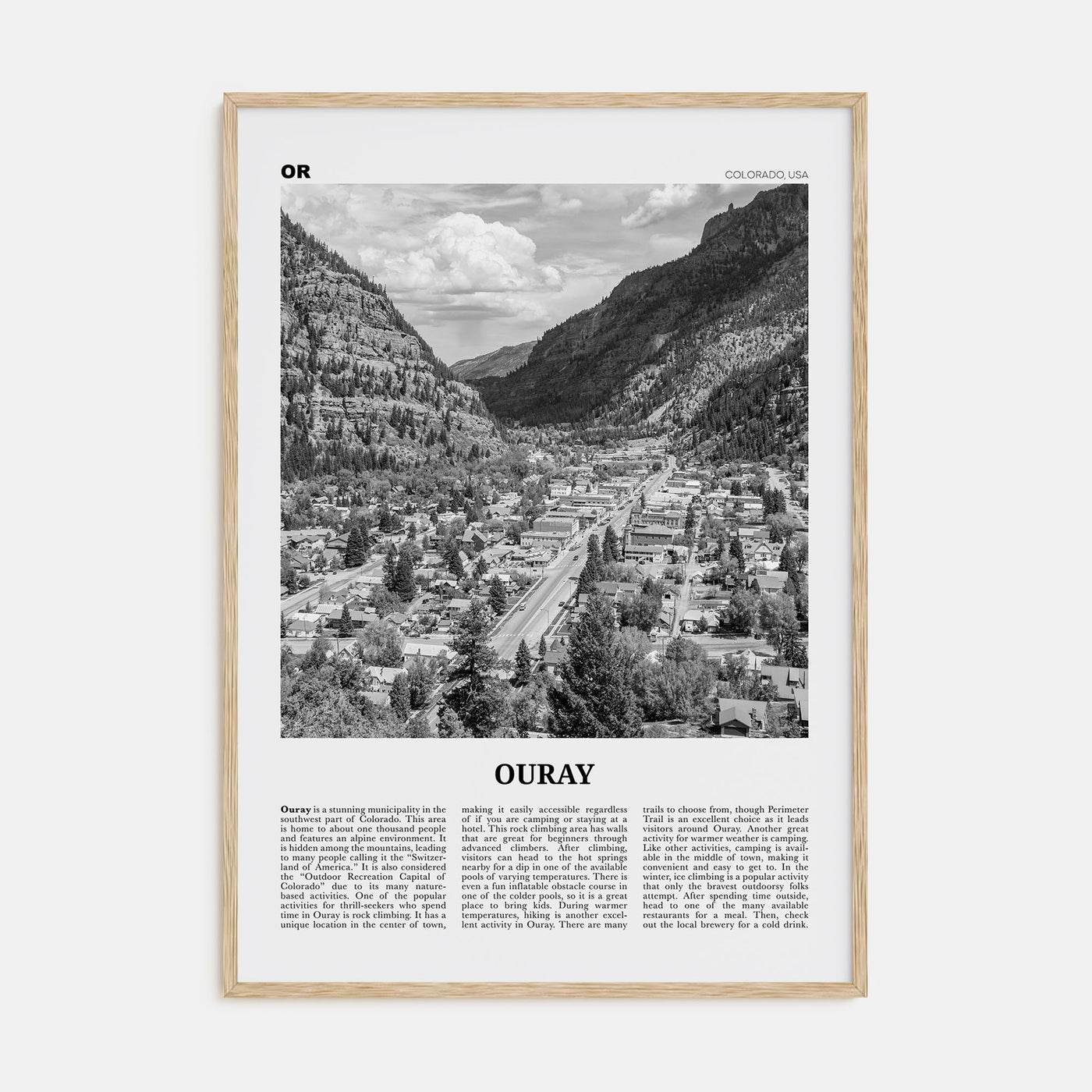 Ouray Travel B&W Poster