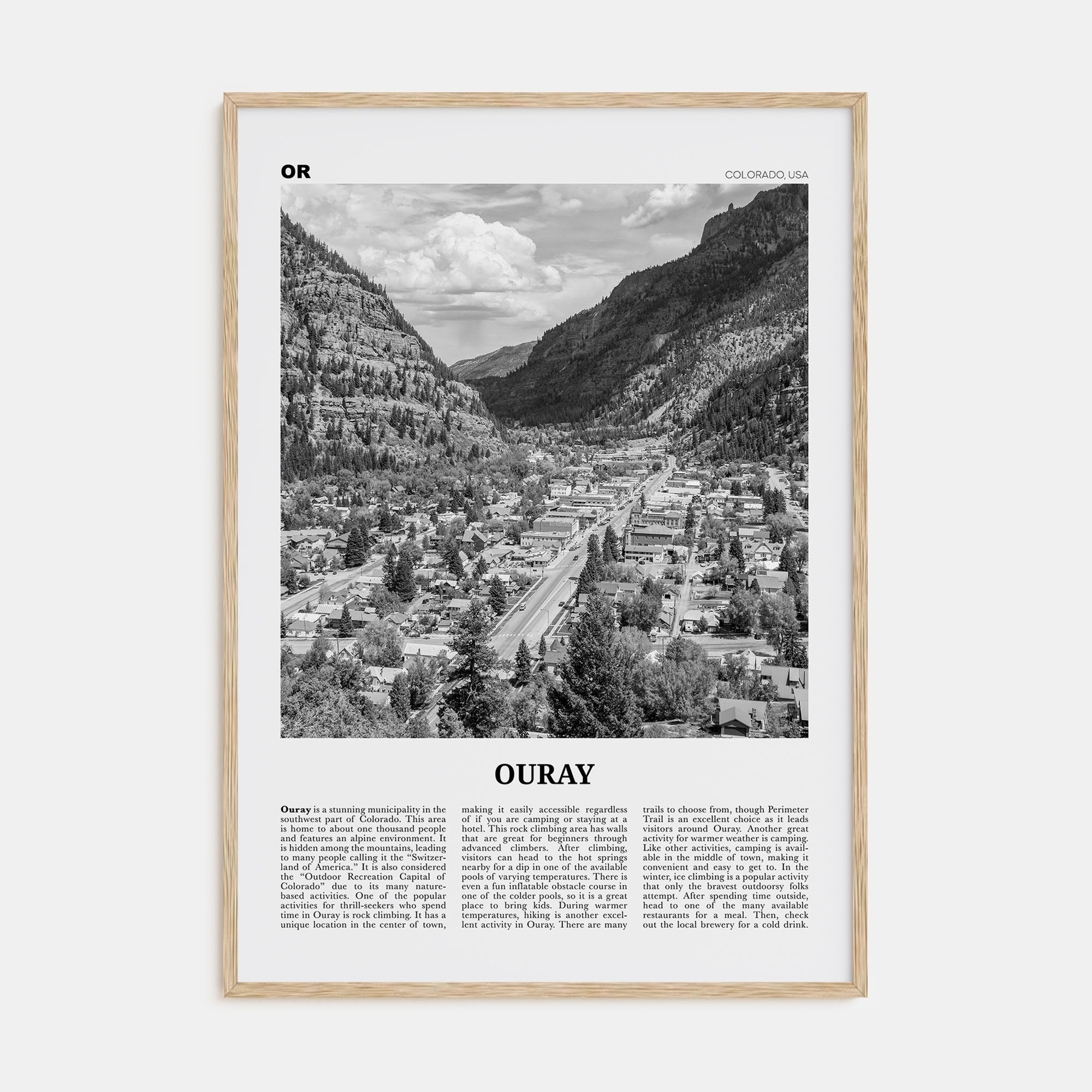 Ouray Travel B&W Poster