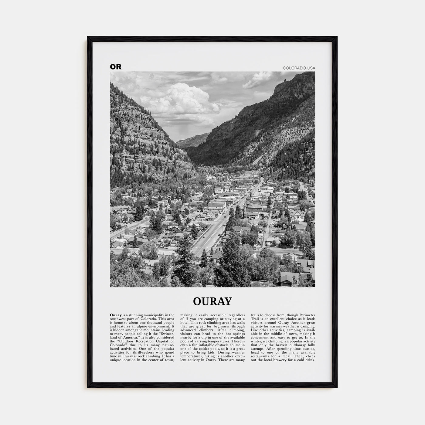 Ouray Travel B&W Poster