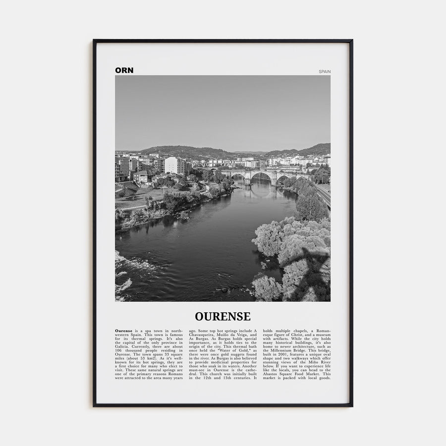 Ourense Travel B&W Poster