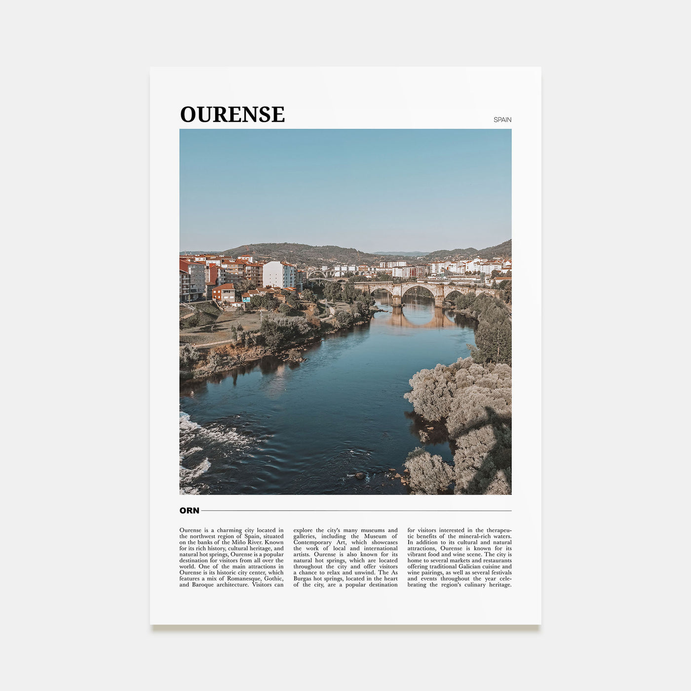 Ourense Travel Color Poster