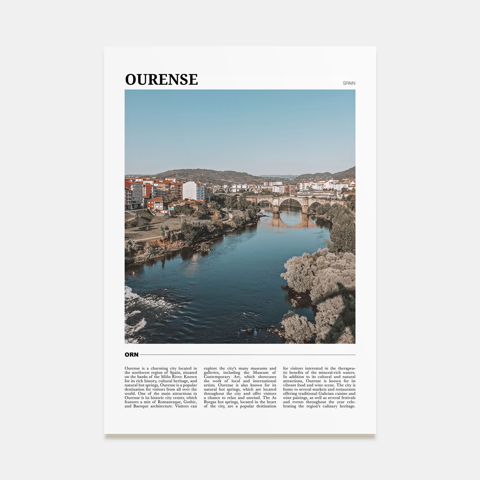 Ourense Travel Color Poster