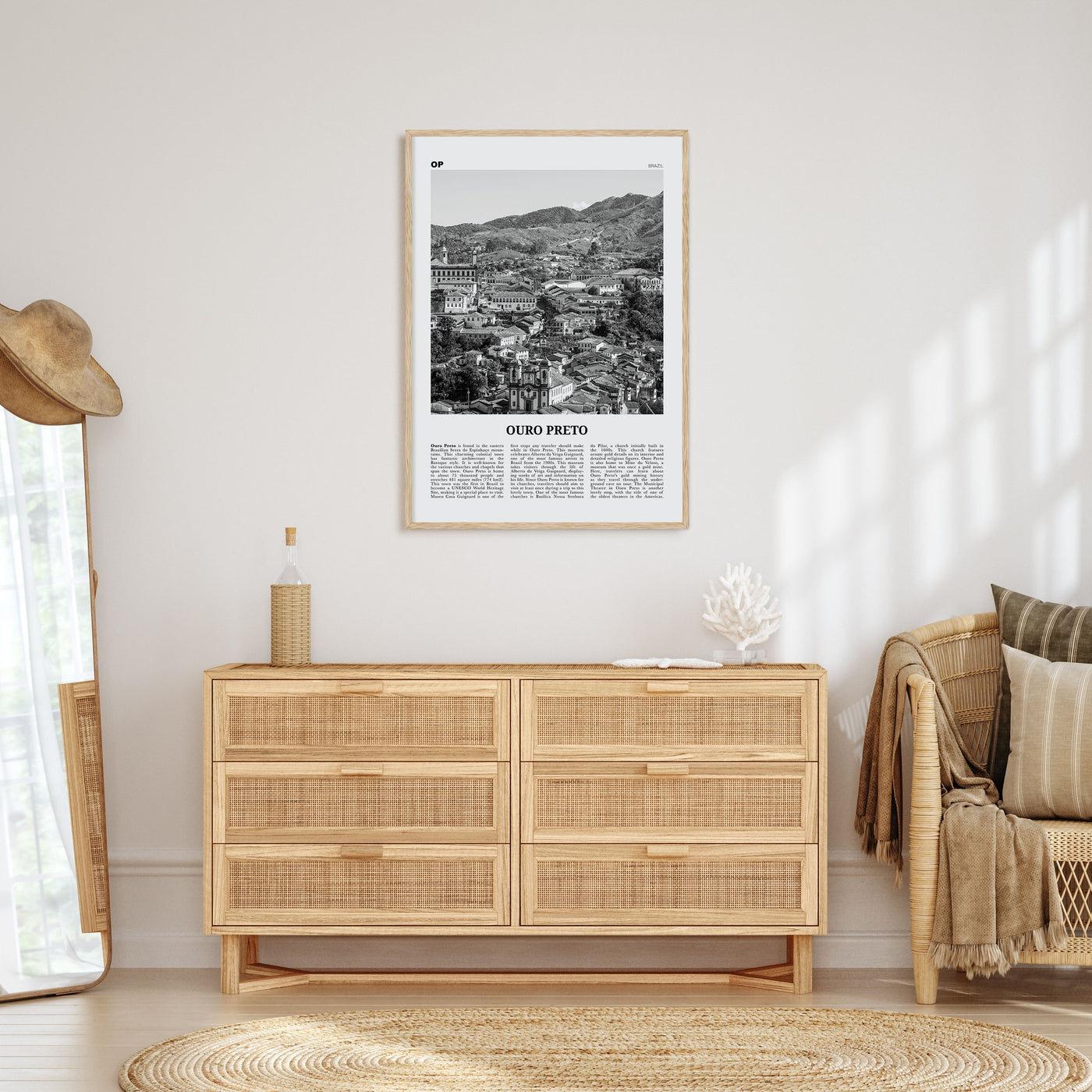 Ouro Preto Travel B&W Poster