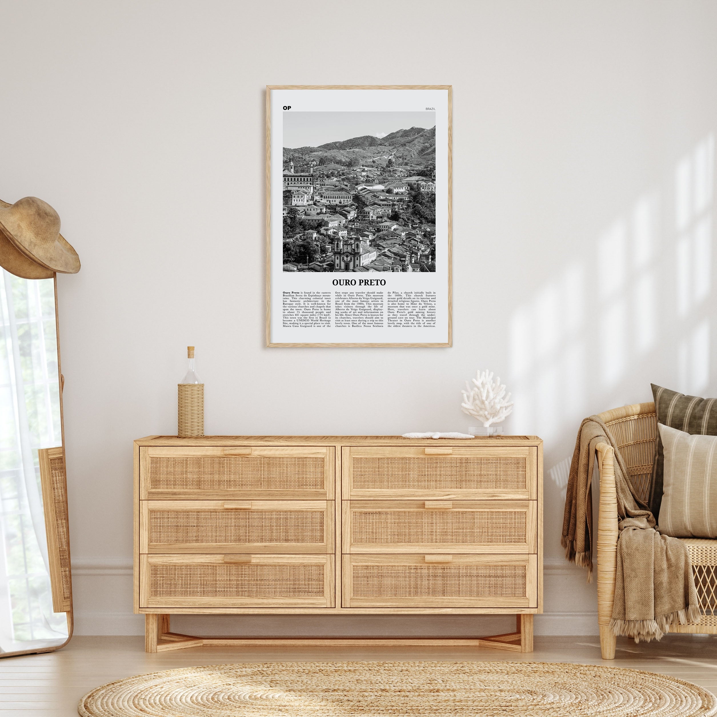 Ouro Preto Travel B&W Poster