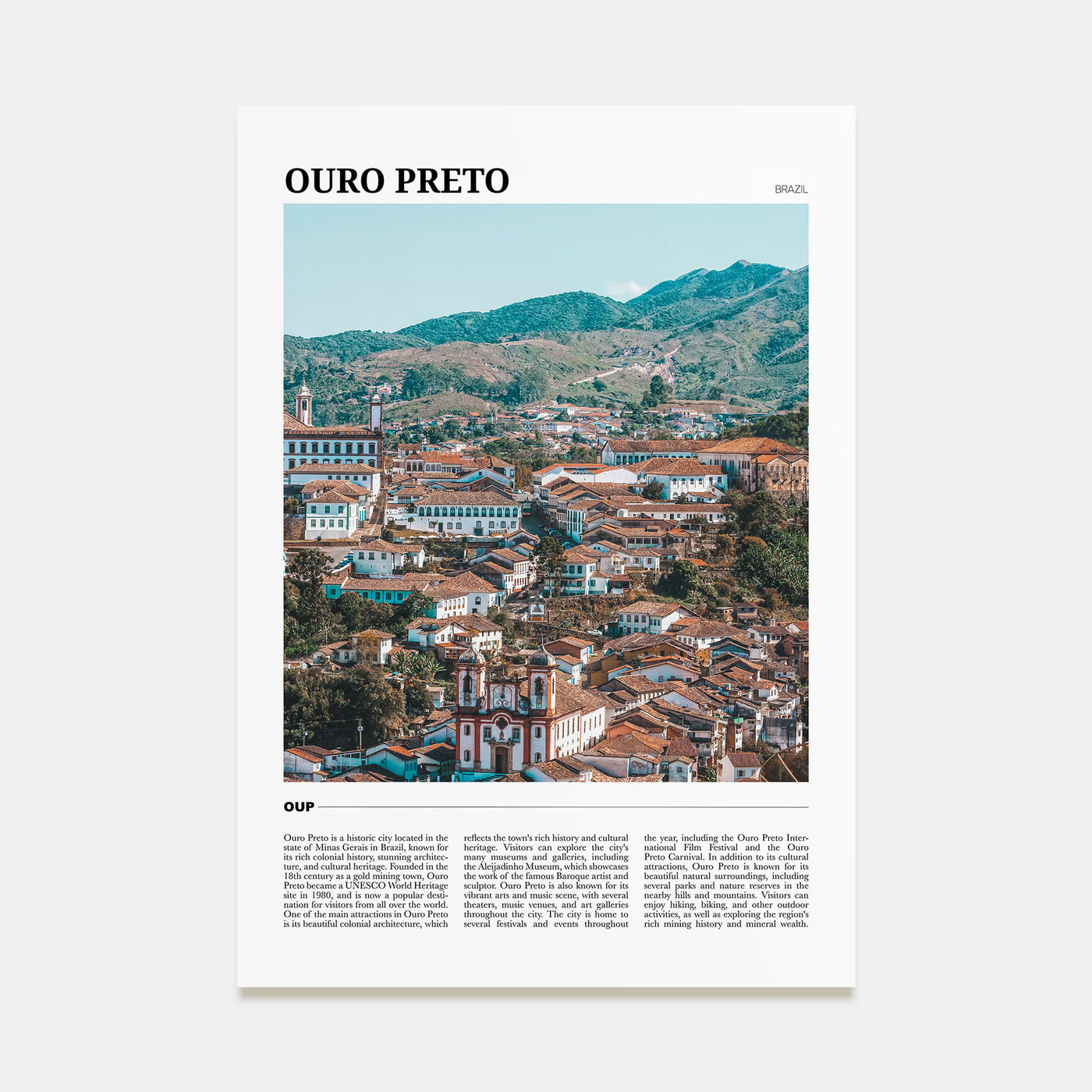 Ouro Preto Travel Color Poster