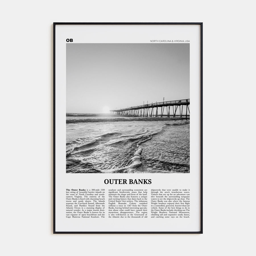 Outer Banks Travel B&W Poster
