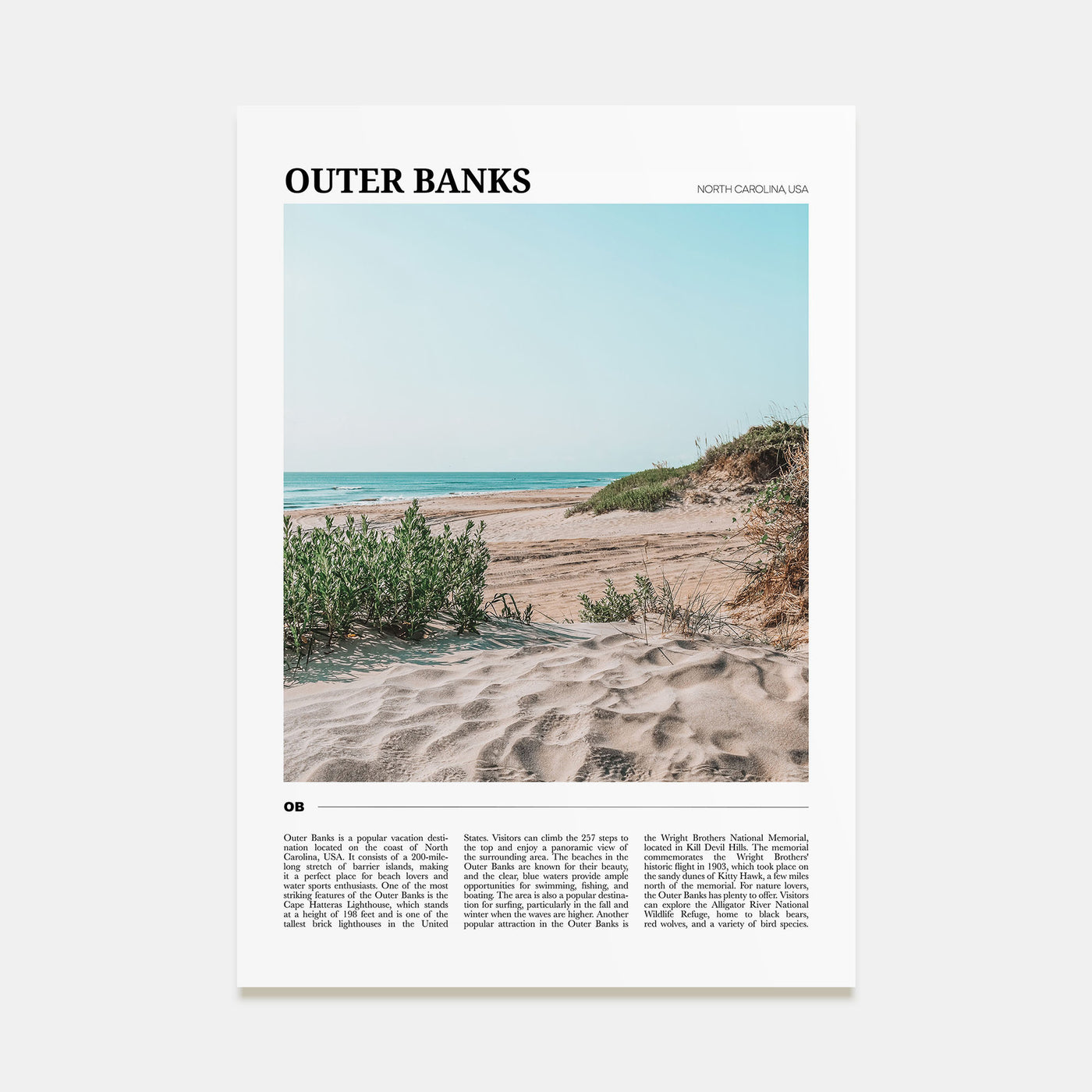 Outer Banks Travel Color Poster
