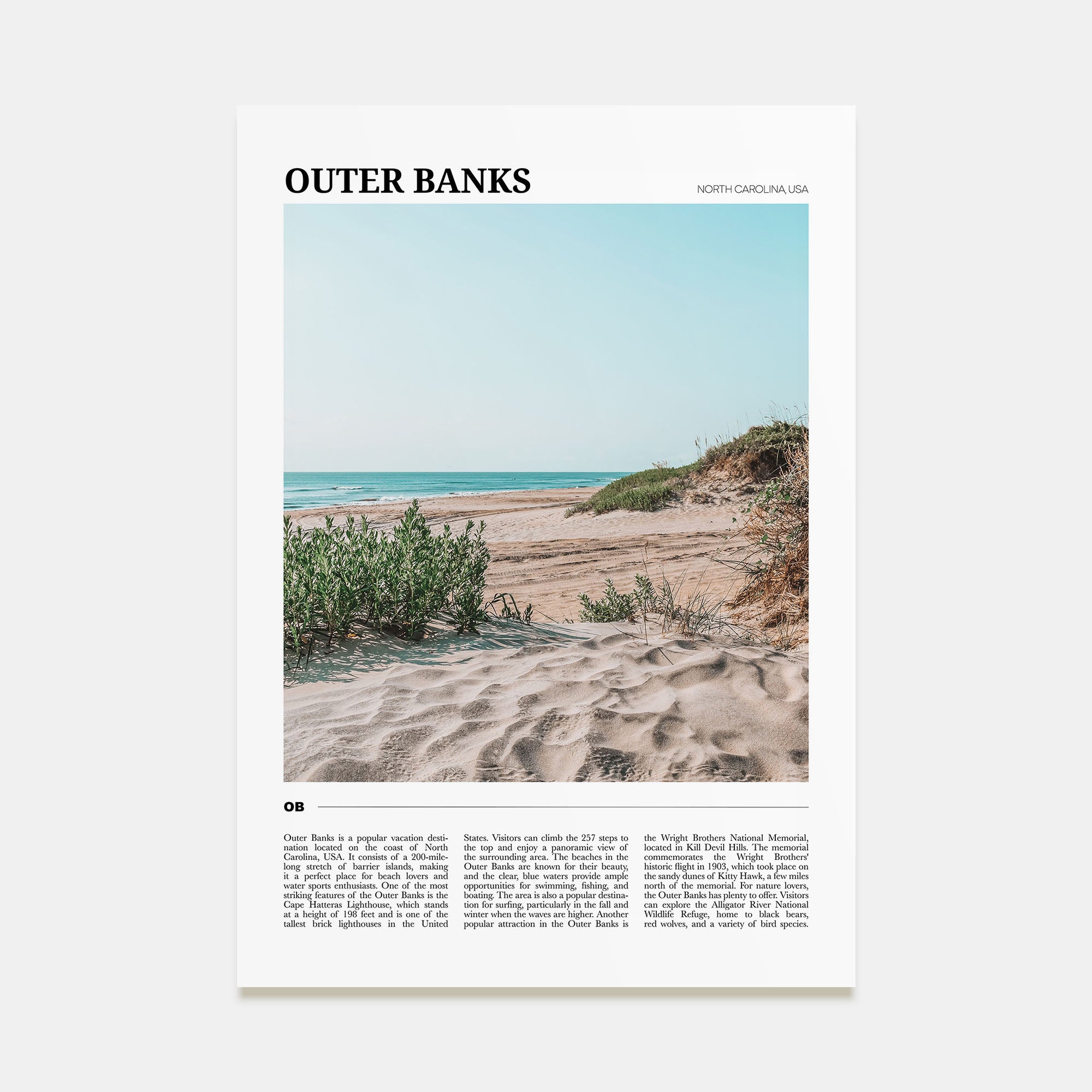 Outer Banks Travel Color Poster