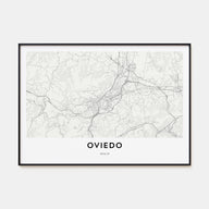 Oviedo Map Landscape Poster