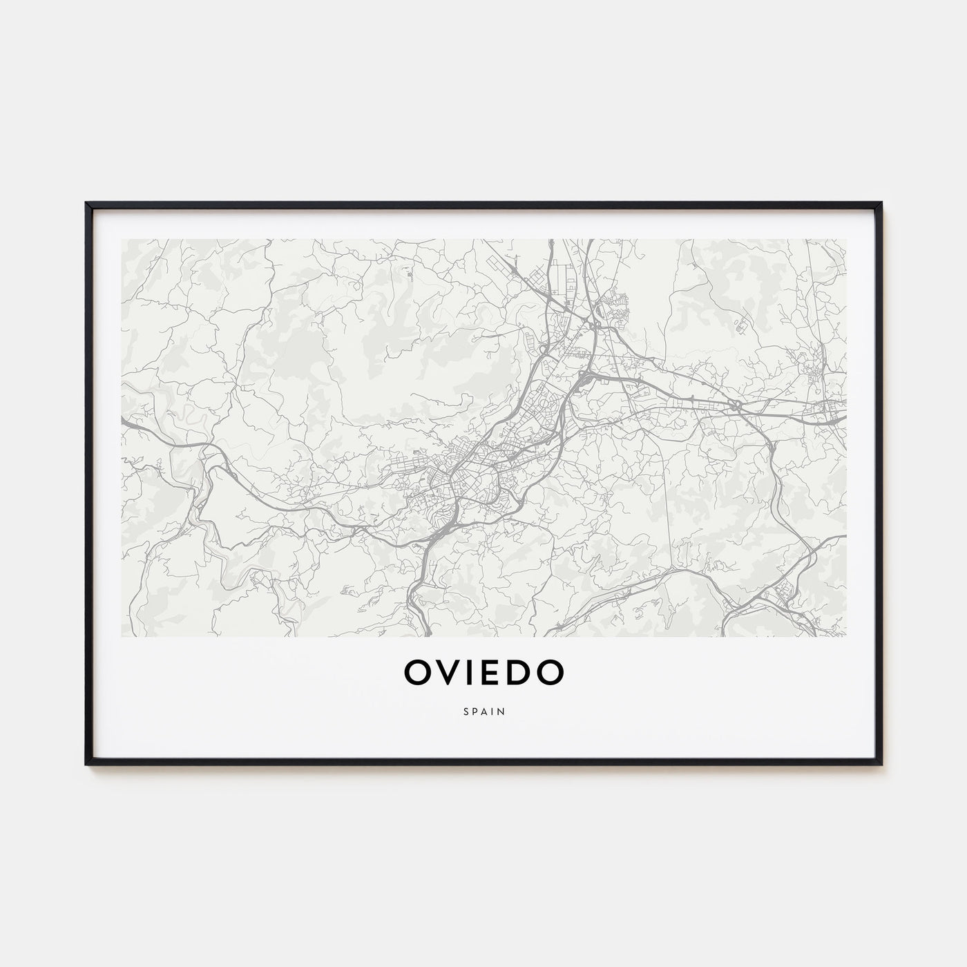 Oviedo Map Landscape Poster