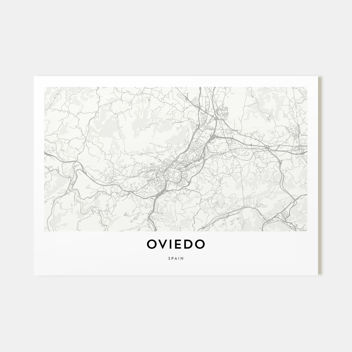 Oviedo Map Landscape Poster