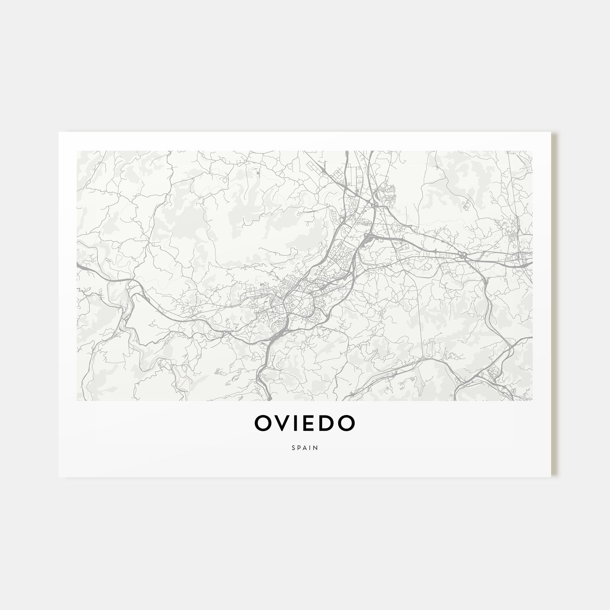 Oviedo Map Landscape Poster