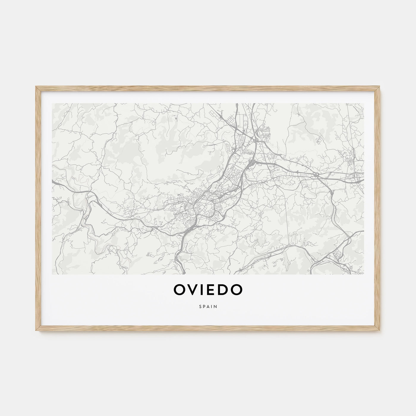 Oviedo Map Landscape Poster