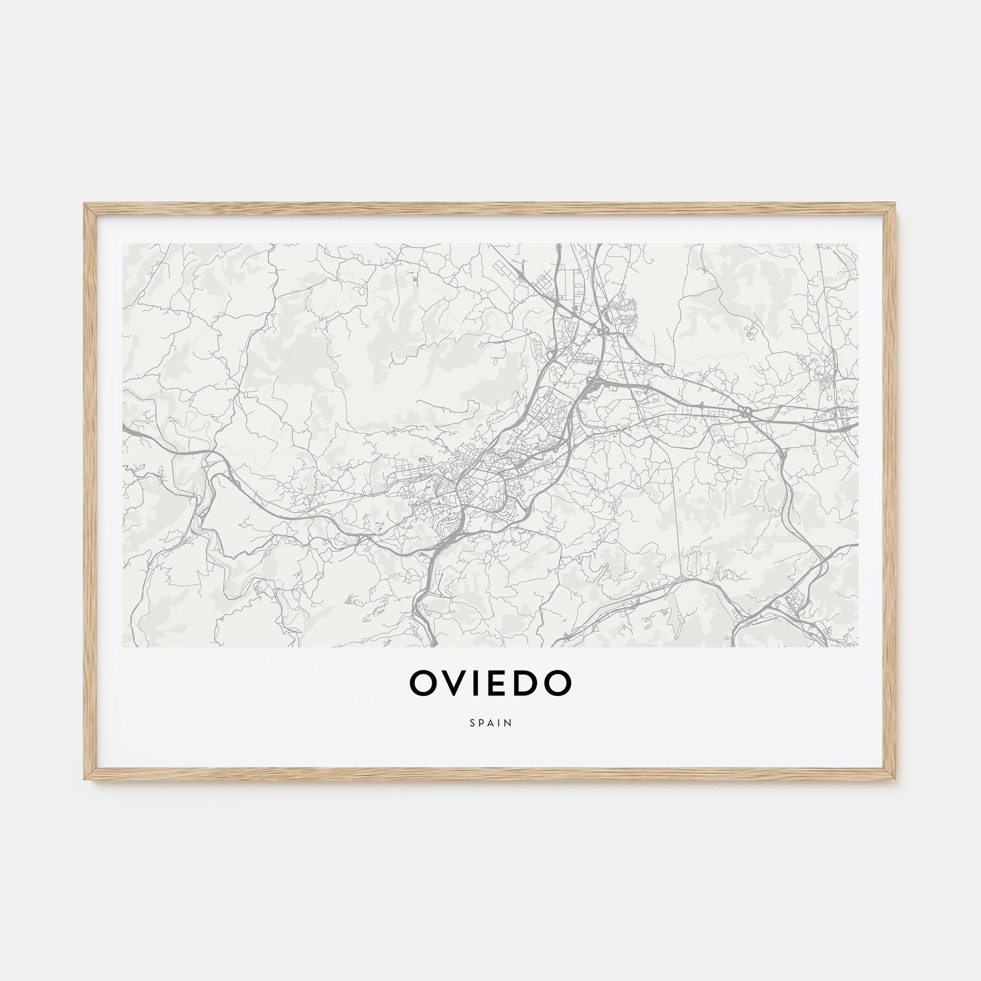 Oviedo Map Landscape Poster