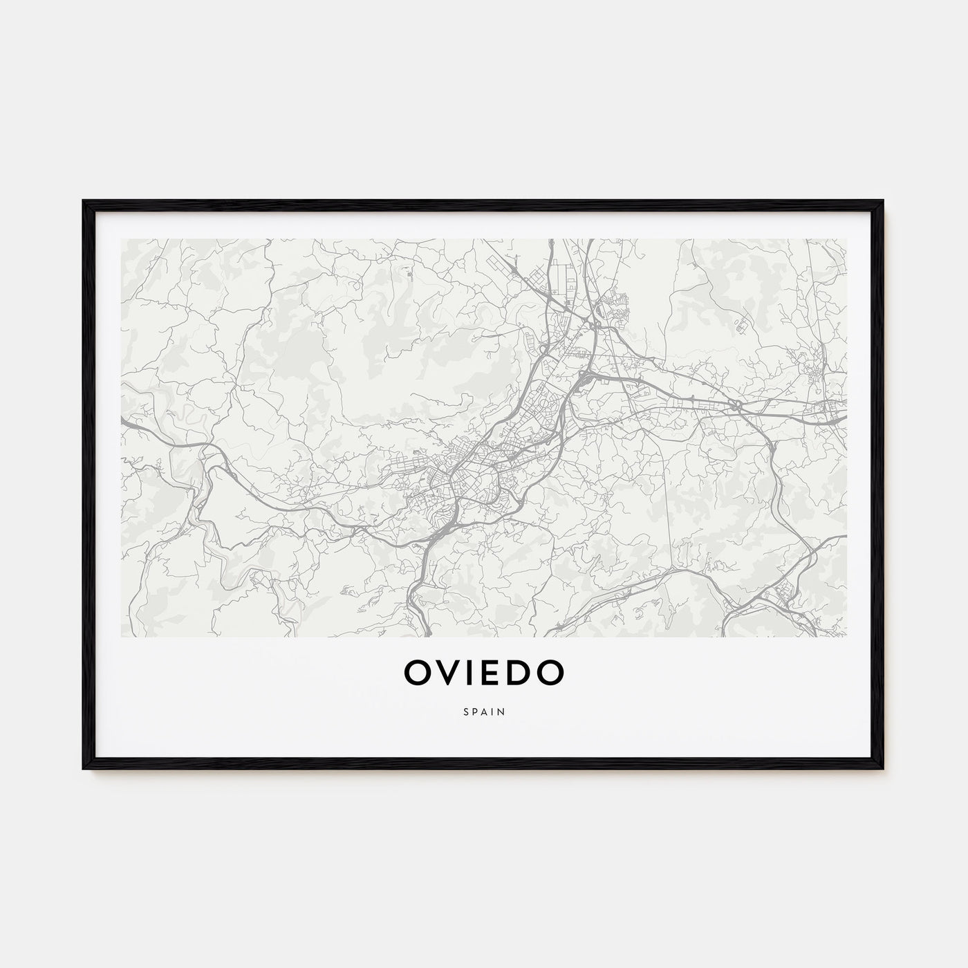 Oviedo Map Landscape Poster