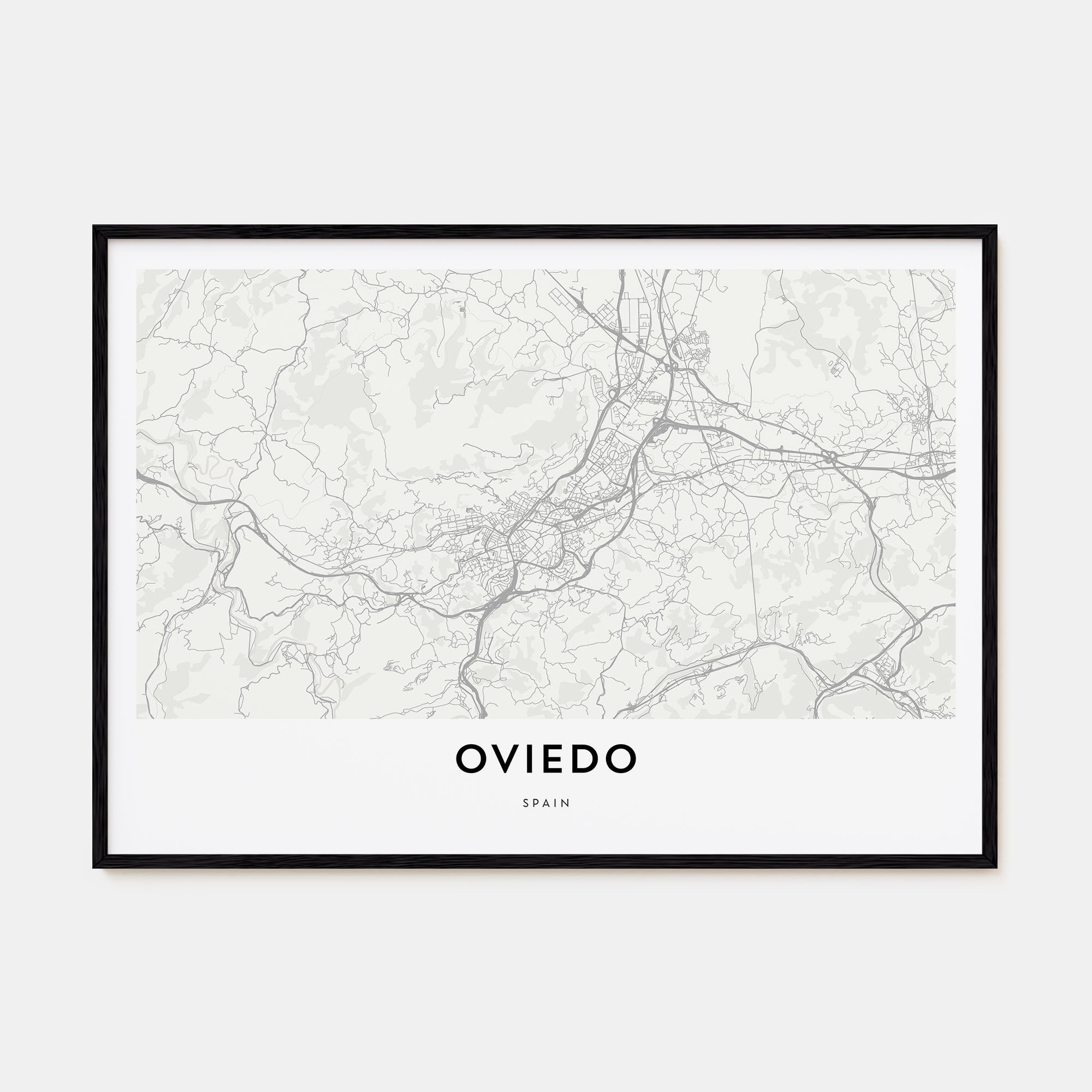 Oviedo Map Landscape Poster