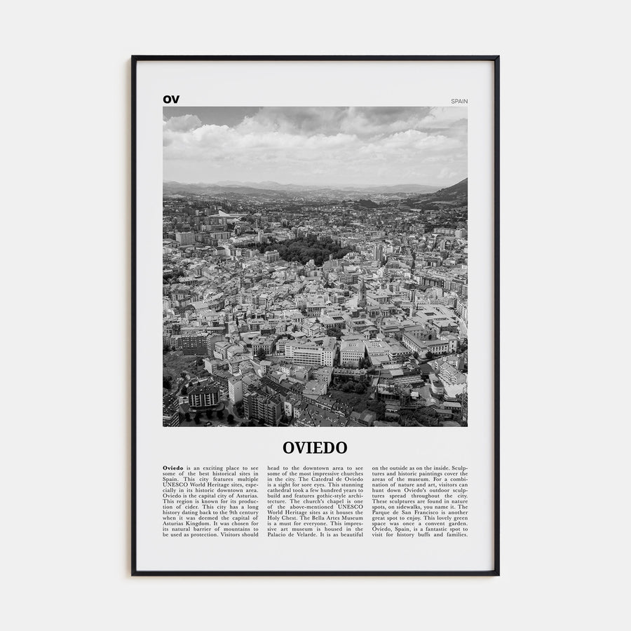 Oviedo Travel B&W Poster