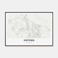 Oxford, England Map Landscape Poster