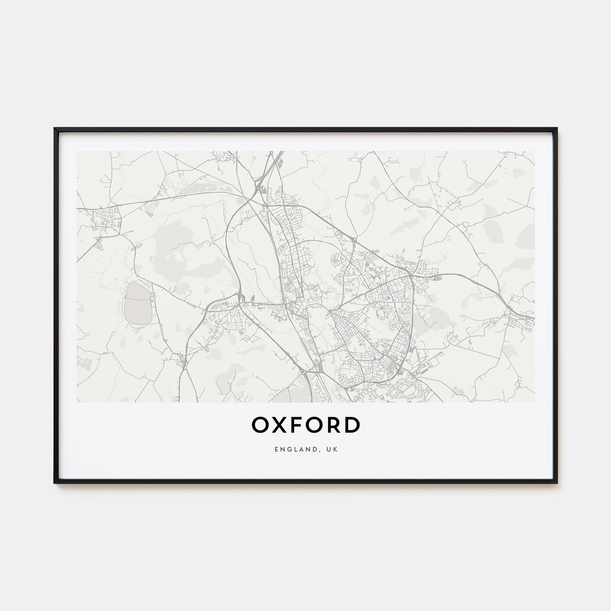 Oxford, England Map Landscape Poster