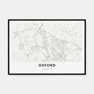 Oxford, England Map Landscape Poster