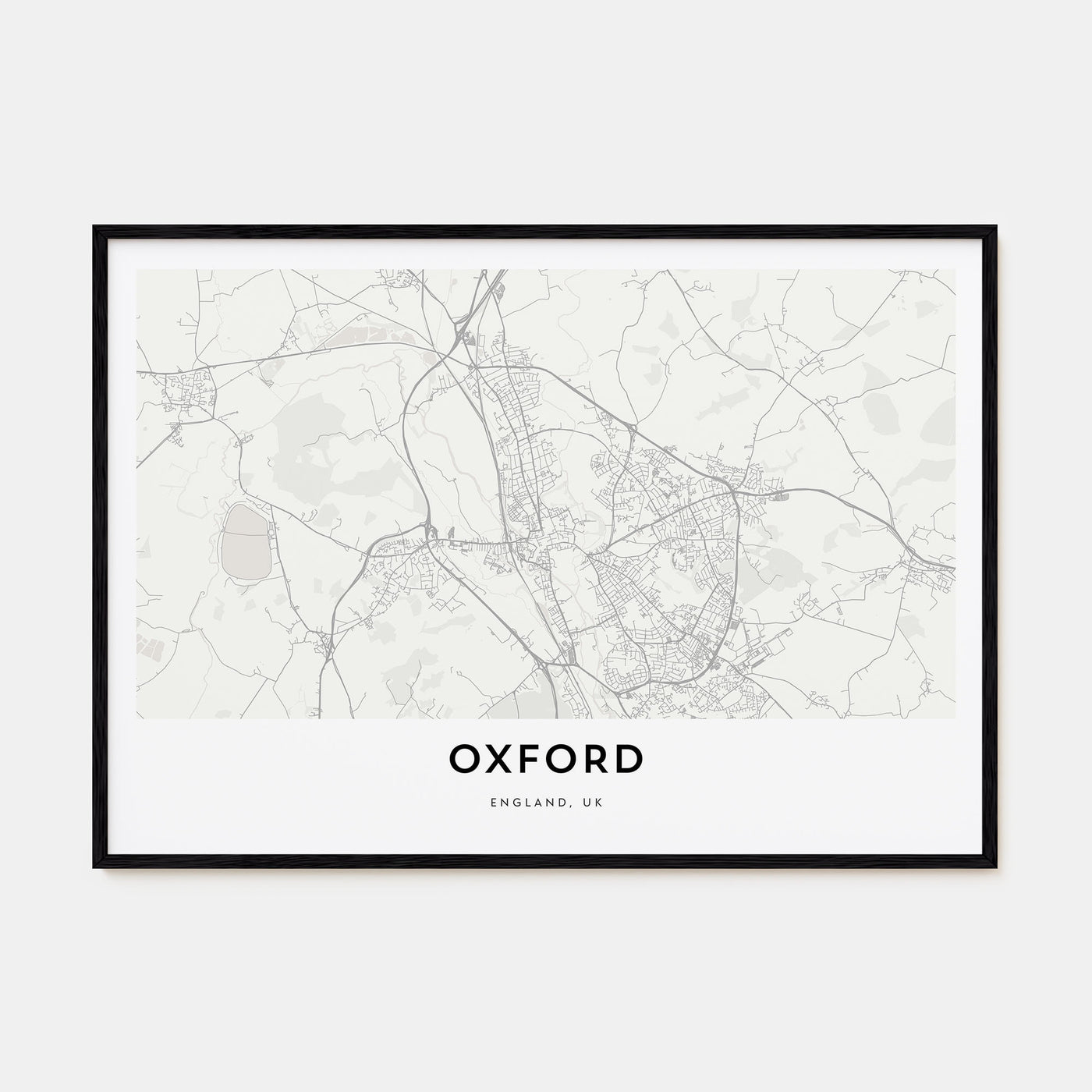 Oxford, England Map Landscape Poster