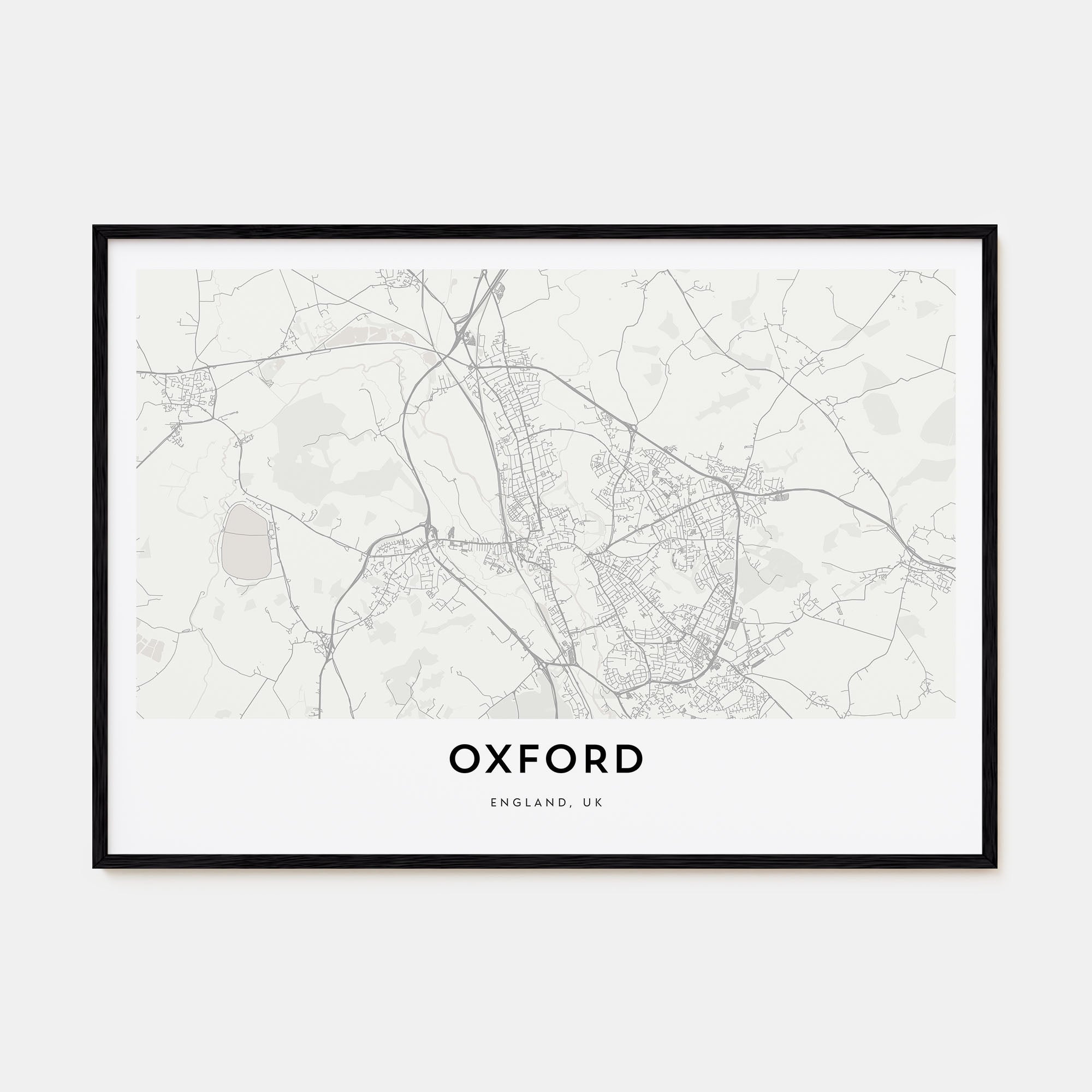 Oxford, England Map Landscape Poster