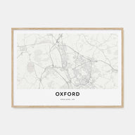 Oxford, England Map Landscape Poster