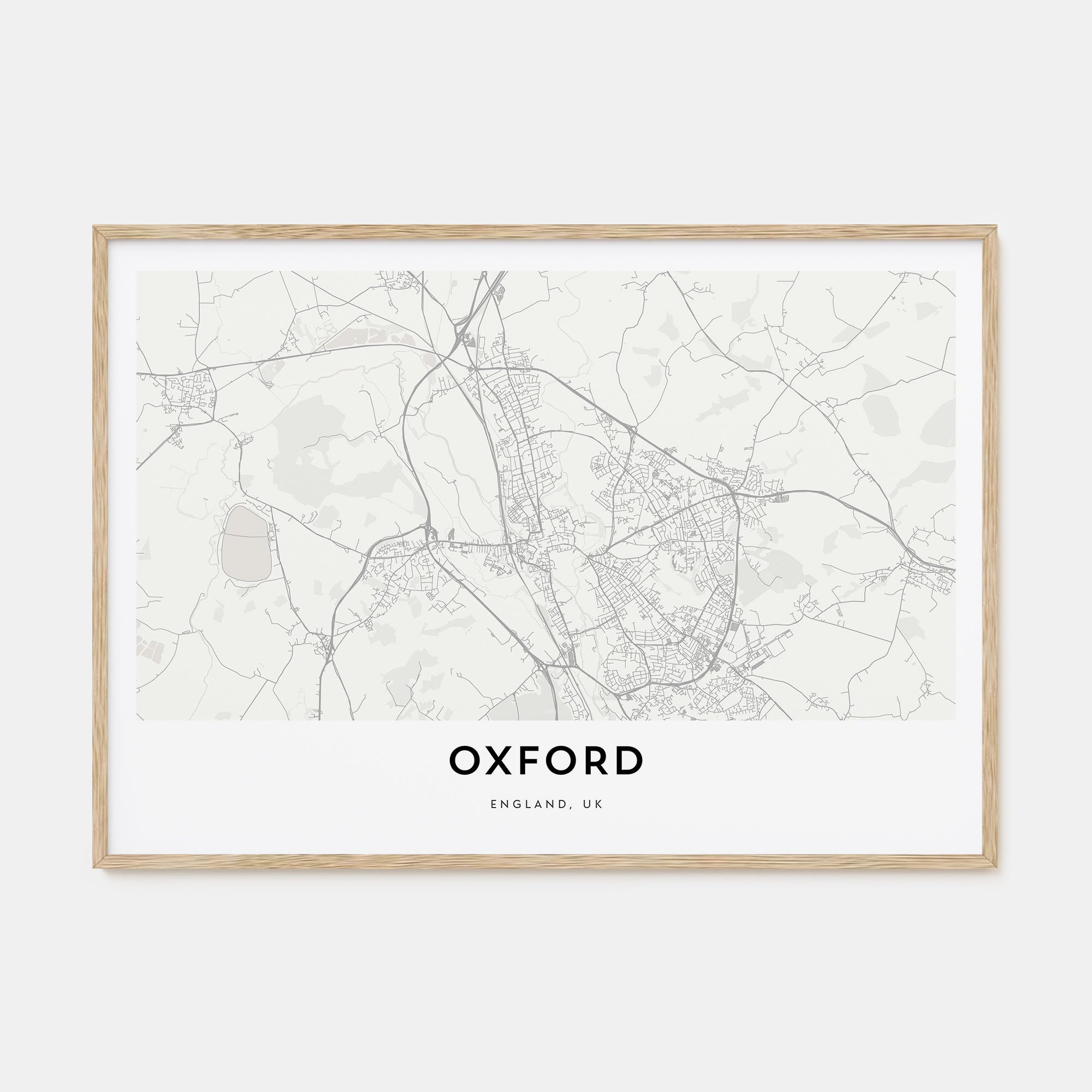 Oxford, England Map Landscape Poster