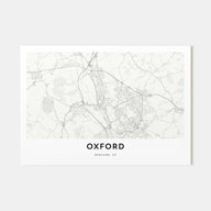 Oxford, England Map Landscape Poster