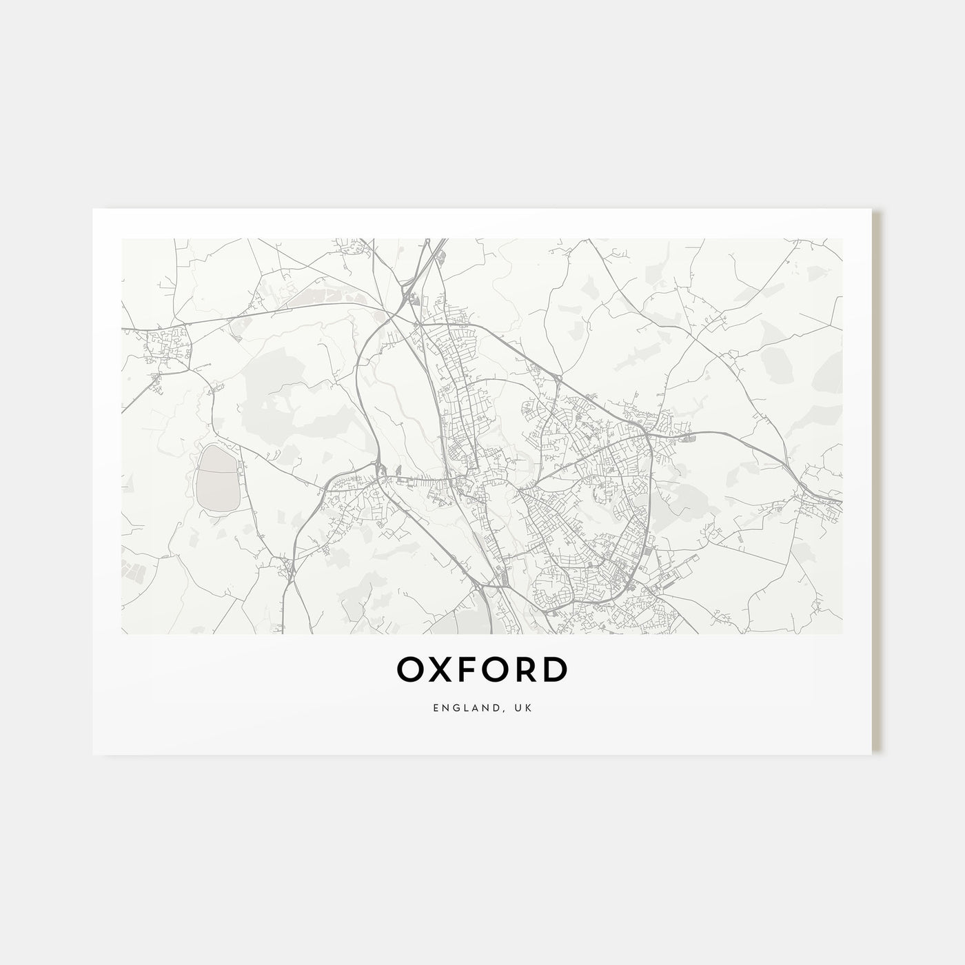 Oxford, England Map Landscape Poster